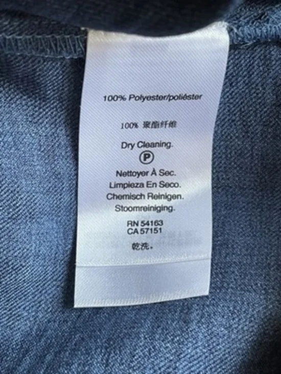 DKNY Denim Blue Long Sleeve Belted Midi Shirtdress Cotton Robe Dress Size 6 - Picture 6 of 6